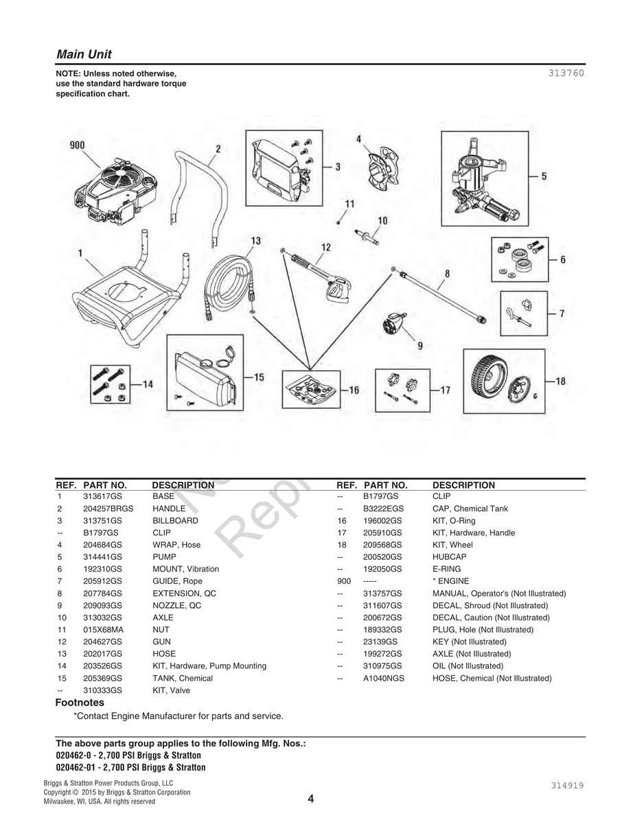 BRIGGS AND STRATTON, 020462-0, IPL.4